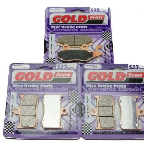 Goldfren S33 Brake Pads Front & Rear For Triumph Tiger Sport ABS 1050 2013-2015