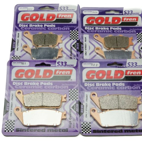 Goldfren S33 Brake Pads Front & Rear For Kawasaki Ninja 650 ABS 2017-2019