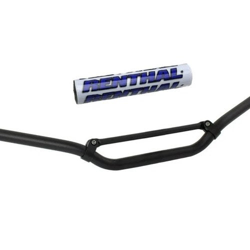 Motocross 7/8" MX Handlebars Black Aluminium Medium Braced & Blue Renthal Pad