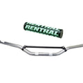 Motocross 7/8" MX Handlebar Silver Aluminium Braced & Black Renthal Bar Pad