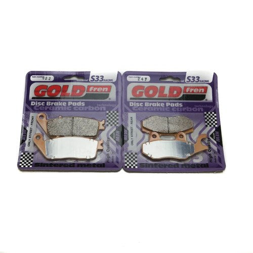 Goldfren S33 Brake Pads Front & Rear For Triumph Street Twin 900cc L/C 2016-2019