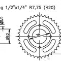Rear Sprocket 37 Teeth For Suzuki LT-A 50 Quadmaster 2005