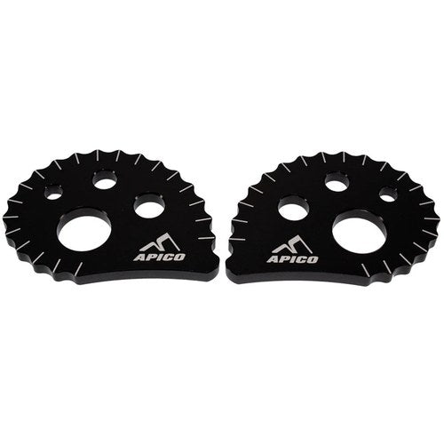 Apico Trials Snail Chain Adjuster Cams For 17mm (Oversize) Black