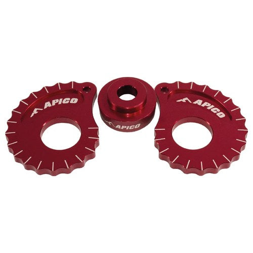 Apico Trials Snail Chain Adjuster Cams For 20mm (With Spacer) Red