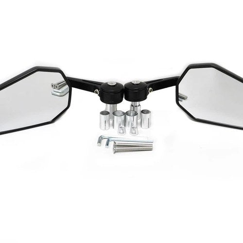 Universal Mirrors Bar End Black Pair Left and Right