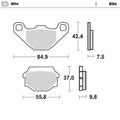 Moto Master Nitro Rear Brake Pads For Kawasaki Klr 650 1989-2007