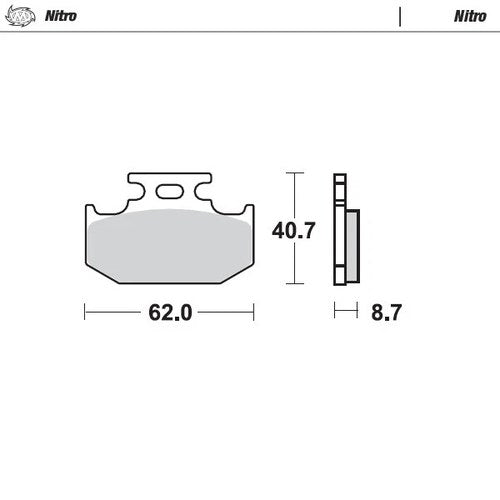 Moto Master Nitro Rear Brake Pads For Kawasaki Kdx 250 1991-1994