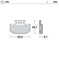 Moto Master Nitro Rear Brake Pads For Kawasaki Kdx 250 1991-1994