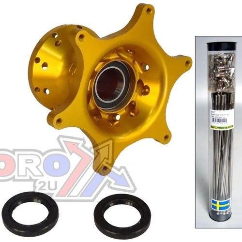 Gold Billet Alumiunum Front Hub & Stainless Steelt Spokes KTM 2000-2013