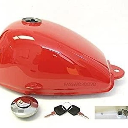 Red Fuel Tank+CAP Ignition, Lock, Key, Honda Z50R Monkey