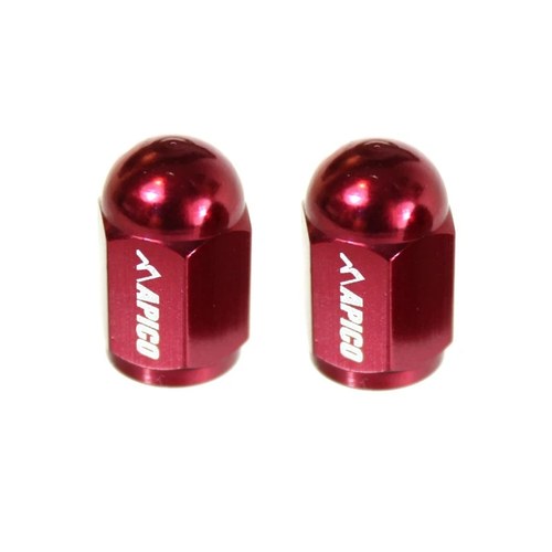 CNC aluminium valve caps red