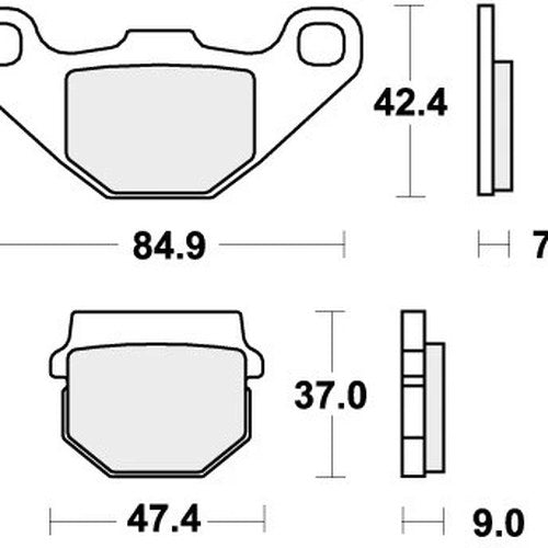 Sbs Brake Pads Rear For Adly 300 ATV 2005 - 2011