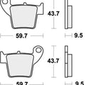 Sbs Brake Pads Rear For Honda Cre 450 F 2002 - 2006