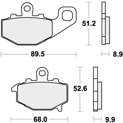 Sbs Brake Pads Rear For Kawasaki Z 1000 2003 - 2006