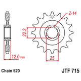 JT Sprocket JTF715.13, image 2 of 2