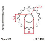 JT Sprocket JTF1439.13, image 2 of 2