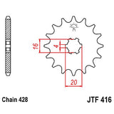 JT Sprocket JTF416.14, image 2 of 2