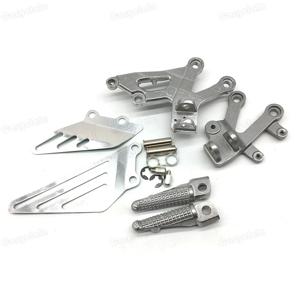 New Silver Front Foot Pegs Bracket Fit 2000-2005 Kawasaki Ninja ZX12R Motorcycle