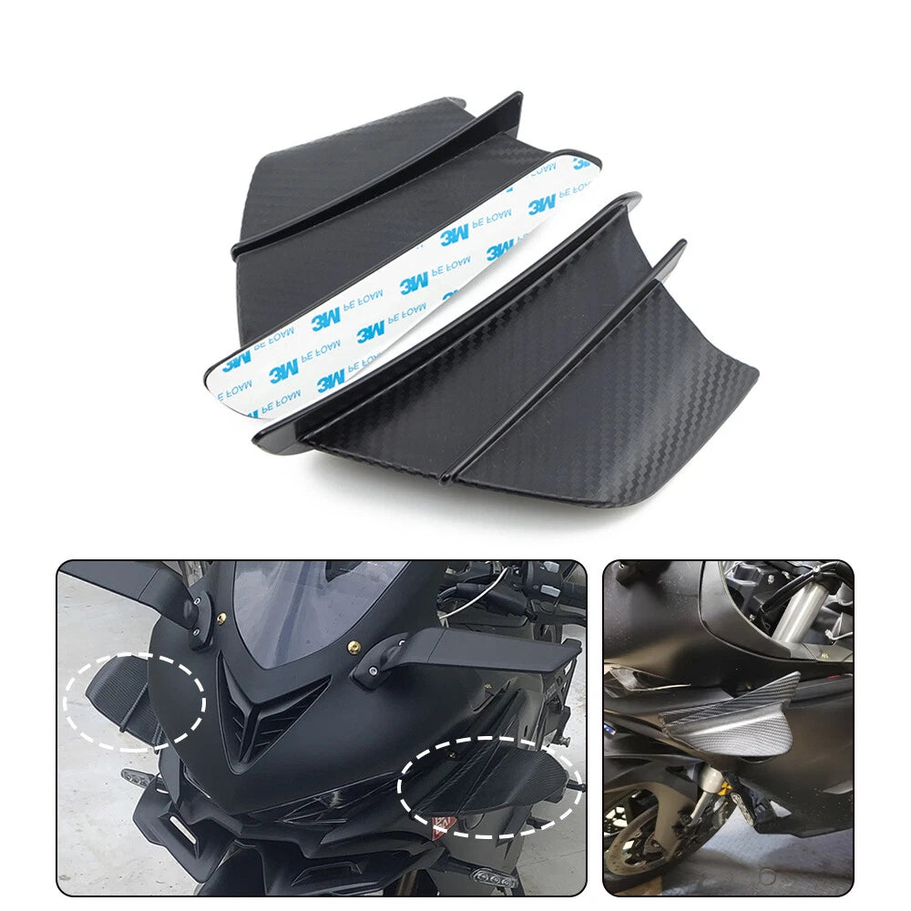 Motorcycle Matte Carbon Fiber Winglets Air Deflector Universal For BMW Yamaha