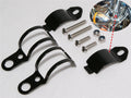 2X Black Metal Fork Ear Clamp Motorcycle Turn Signal Light Mount Brackets Holder