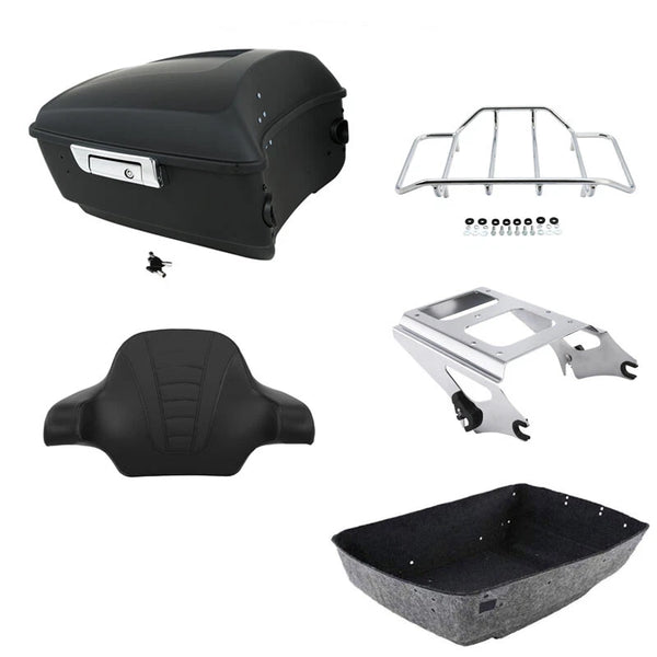 Matte King Trunk Backrest Rack Mount Fit For Harley Road Glide Fltrx 09-13