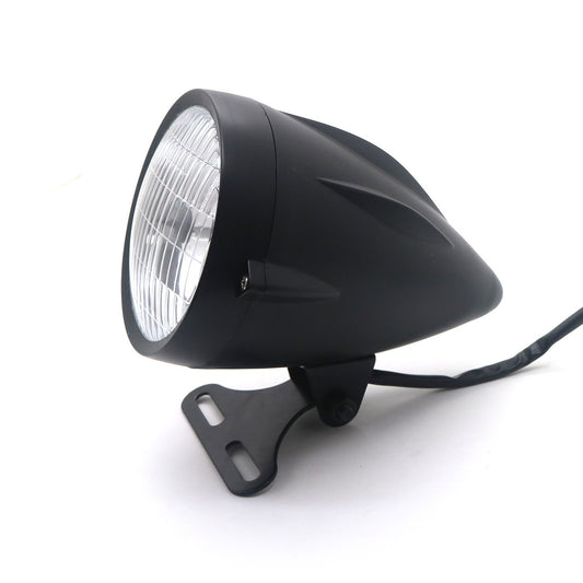 Motorcycle Black Bullet Retro Headlight For Honda Suzuki Yamaha Kawasaki Custom