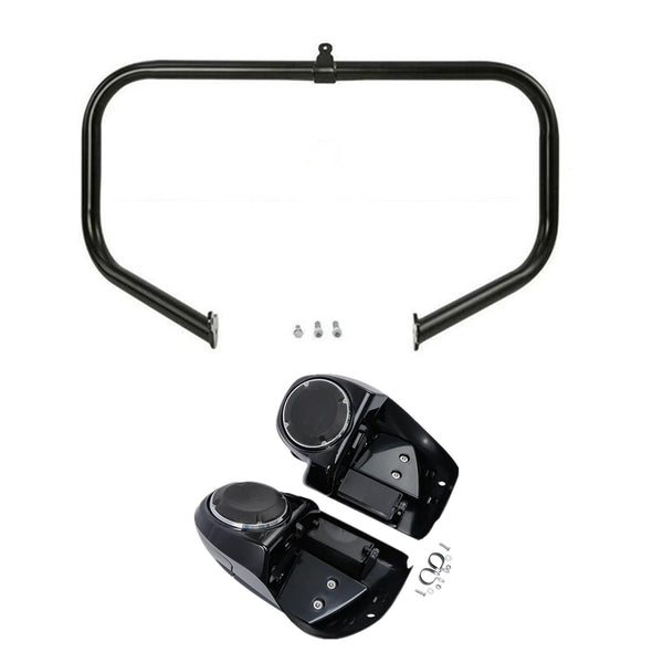 Engine Guard Bar Lower Vented Fairing Speaker Pod Fit For Harley Touring 14-23