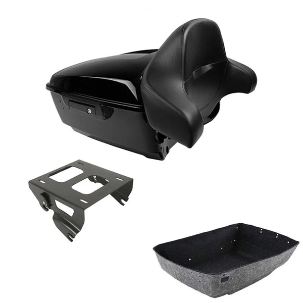 Black King Trunk Backrest Solo Mount Fit For Harley Touring Road Glide 2014-2026