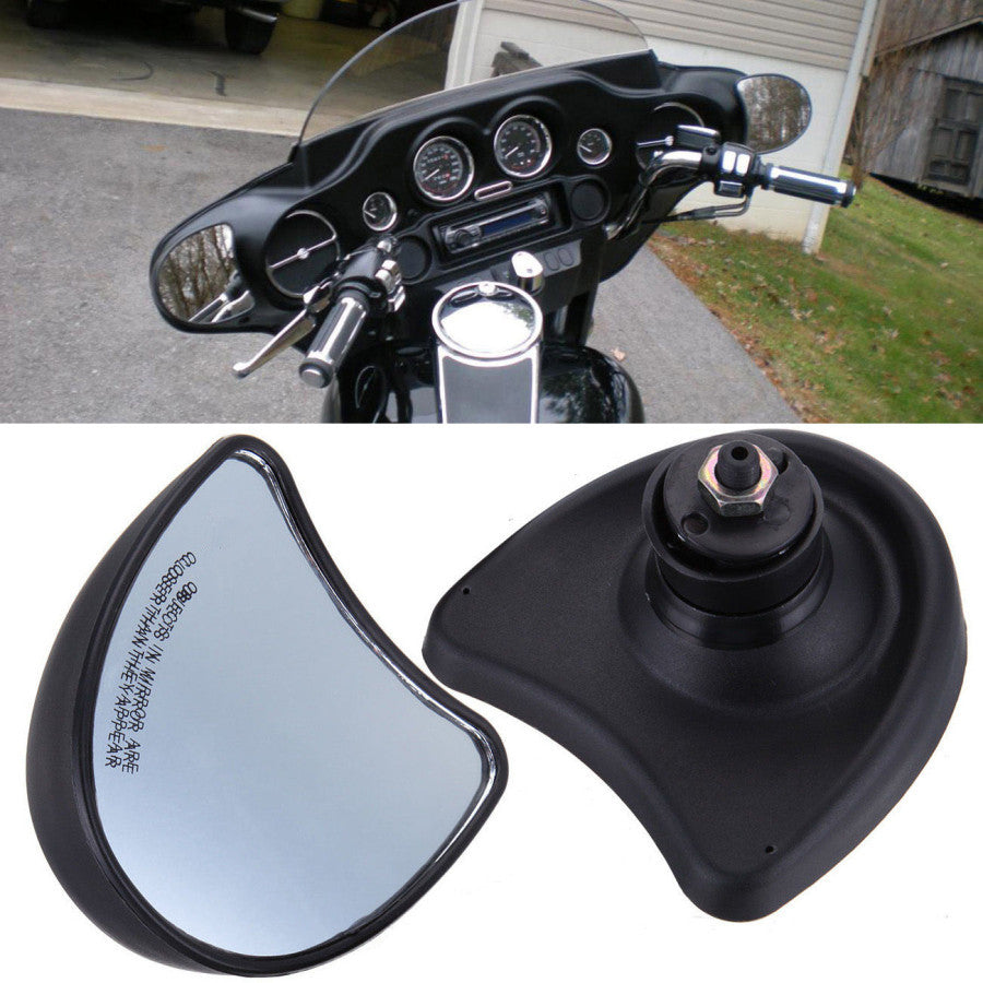 Black Fairing Mount Side Mirror For Harley FLHT Electra Street Glide Ultra 96-13