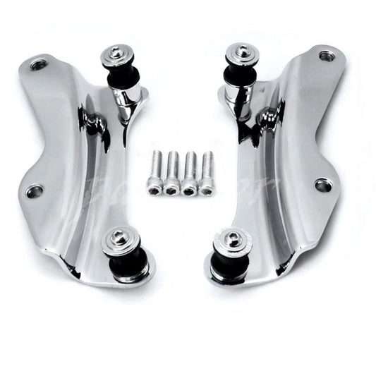 Chrome 4 Point Docking Hardware Kit Detachable For Harley Road King Flh 14-16
