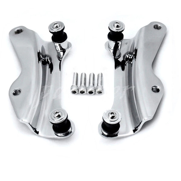 Chrome 4 Point Docking Hardware Kit Detachable For Harley Road King Flh 14-16