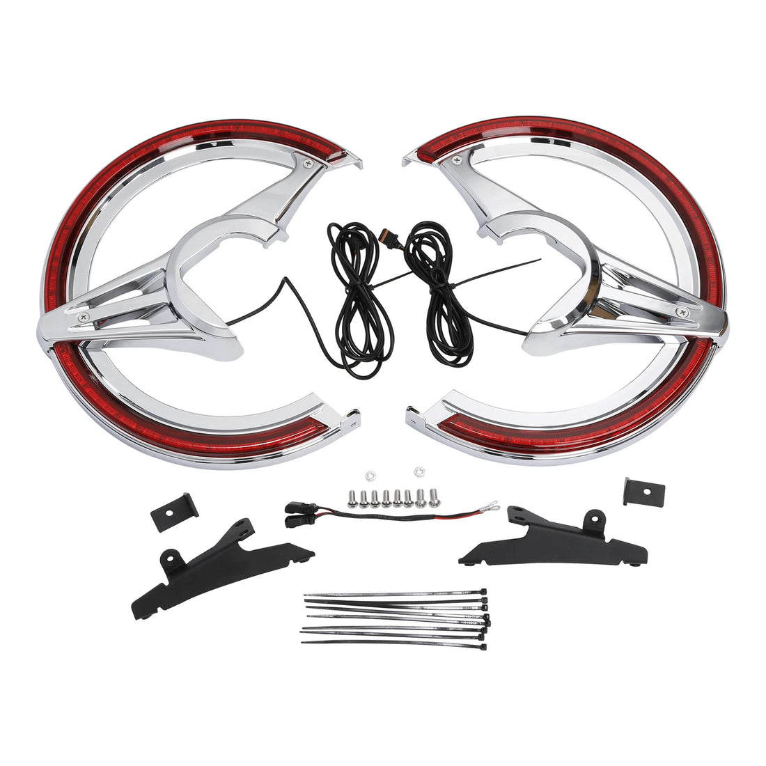 Brake Rotor Covers w/ LED Ring Of Fire Fit For Honda Goldwing GL1800 1800 18-25