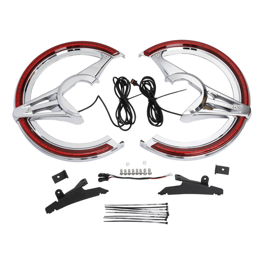 Brake Rotor Covers w/ LED Ring Of Fire Fit For Honda Goldwing GL1800 1800 18-25