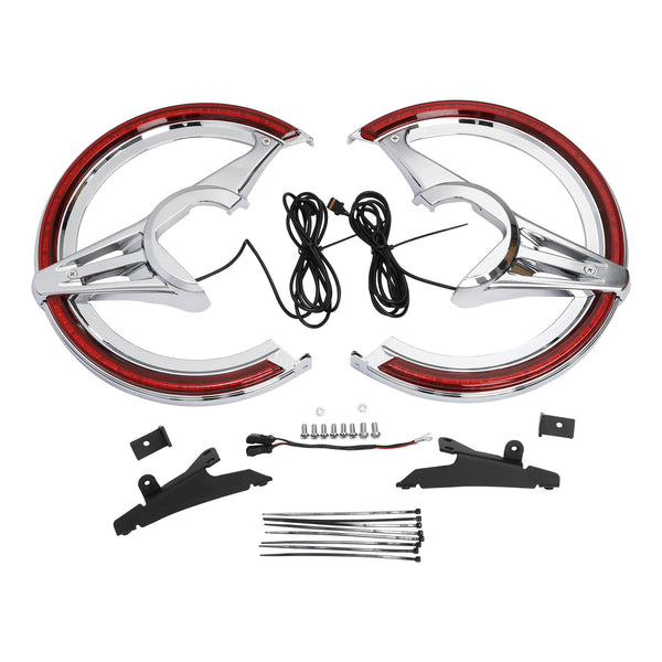 Brake Rotor Covers w/ LED Ring Of Fire Fit For Honda Goldwing GL1800 1800 18-25
