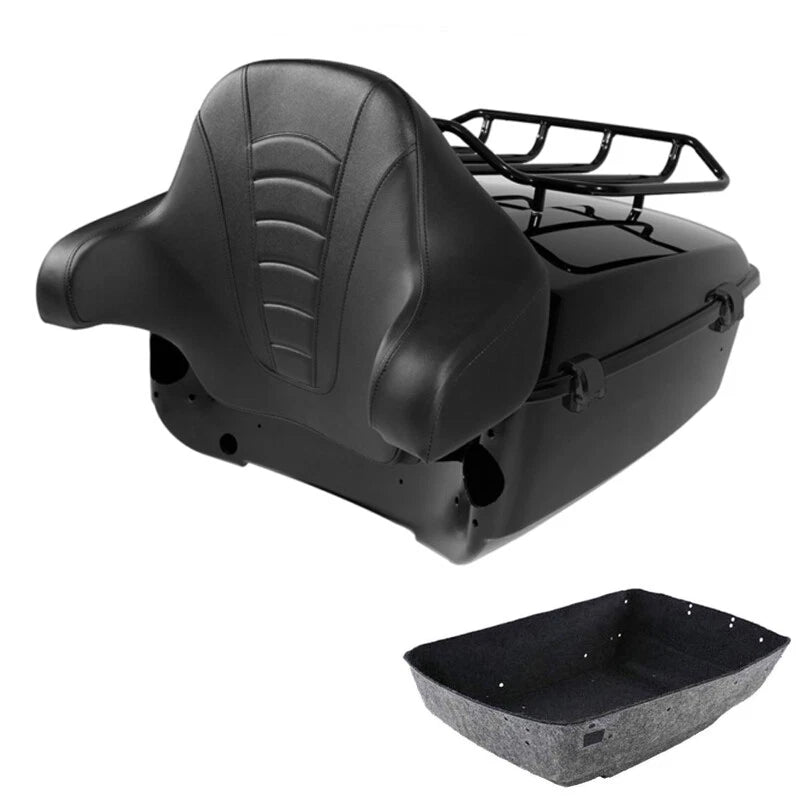 Black King Trunk Pad Luggage Rack Fit For Harley Touring Street Glide 2014-2026