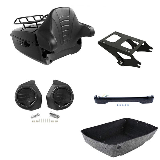 King Trunk Mount LED Light Speakers Fit For Harley Touring Road Glide 2014-2026