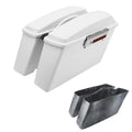 White Hard Saddlebags Fit For Harley Softail Heritage Classic Fatboy 1984-2017
