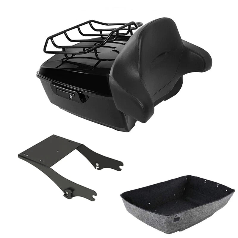 Black King Trunk Backrest Mount Fit For Harley Touring Electra Glide 1997-2008