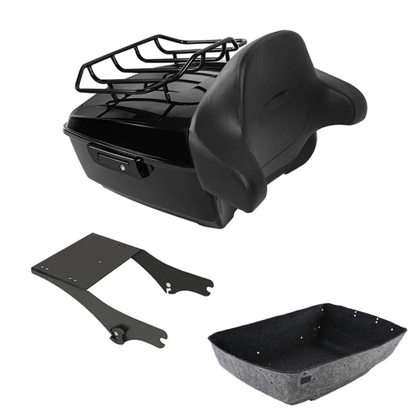Black King Trunk Backrest Mount Fit For Harley Touring Electra Glide 1997-2008
