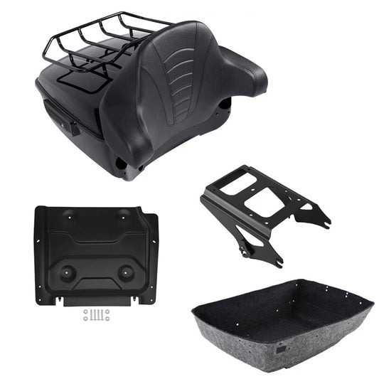 King Trunk Backrest Pad Mount Rack Plate Fit For Harley Street Glide 09-13