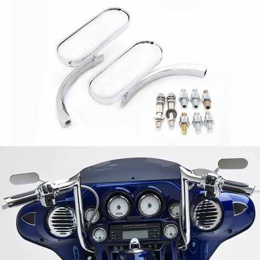 Chrome Mini Oval Rearview Side Mirror For Kawasaki Vulcan 500/750/800/900/1500