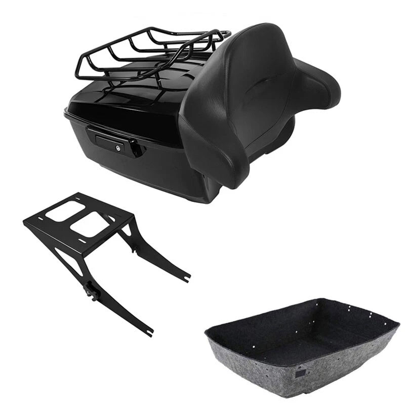 King Trunk Backrest Rack Mount Fit For Harley Fatboy 2008-2017