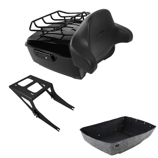 King Trunk Backrest Rack Mount Fit For Harley Fatboy 2008-2017