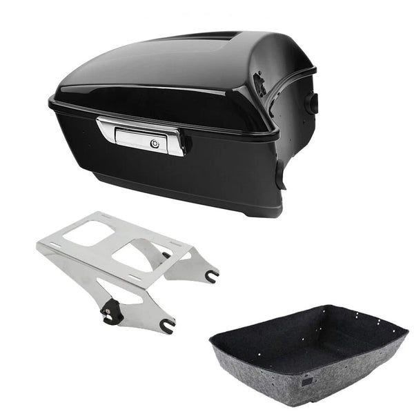 King Trunk Luggage Chrome Two Up Mount Rack Fit For Harley Street Glide 2014-26