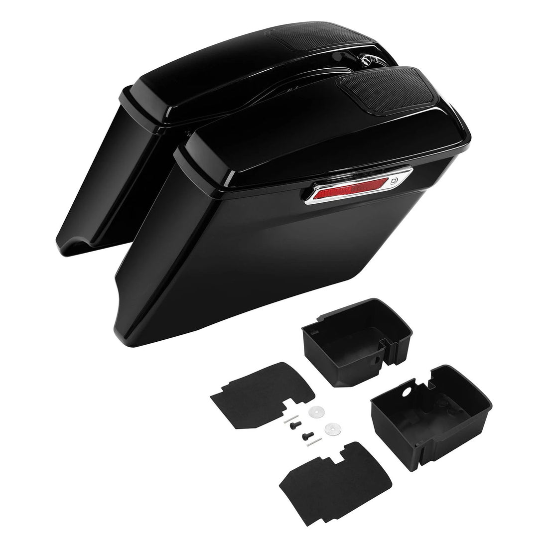 4" Stretched SaddleBags Speaker Lids Tray Organizer Fit For Harley Touring 14-23
