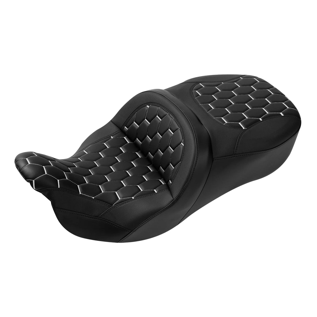 Black White Rider Driver Passenger Seat Fit For Harley Road Street Glide 2009-23