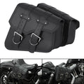 Black PU Saddle Bags Side Tool Bag Luggage Fit For Harley Sportster XL883 XL1200