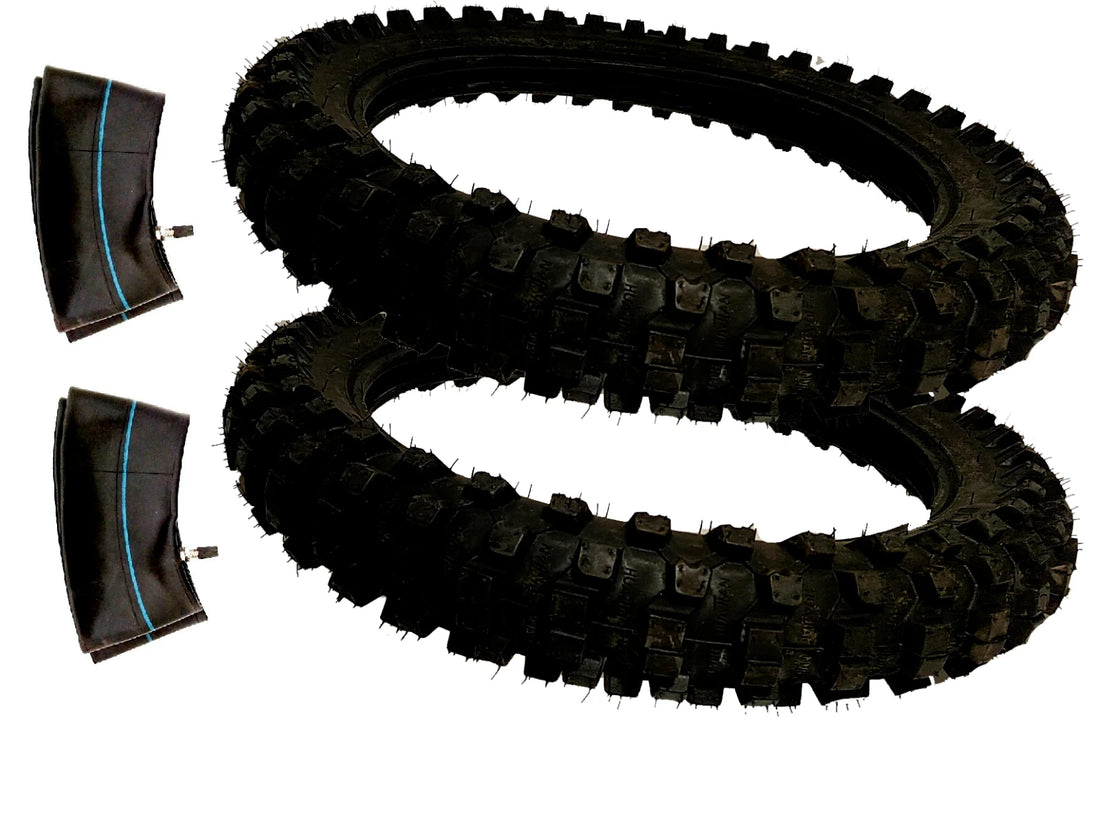 Pair OF 80/100-12 Dirt Bike Tires + Tube BSA Yamaha KTM Kawasaki Crf Motorcycles