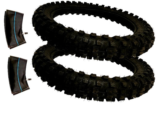 Pair OF 80/100-12 Dirt Bike Tires + Tube BSA Yamaha KTM Kawasaki Crf Motorcycles