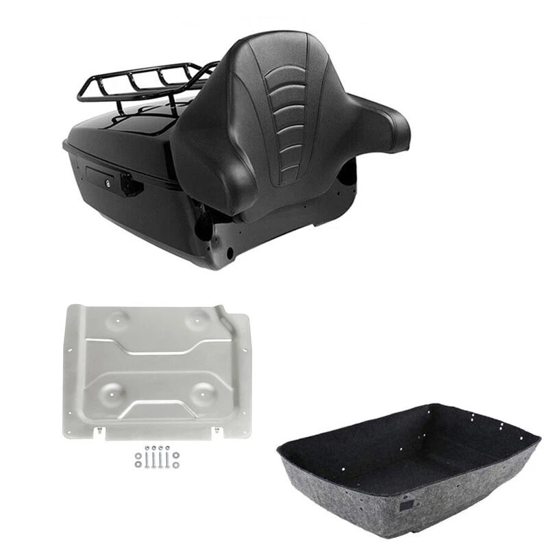 King Trunk Rack Backrest Pad Base Plate Fit For Harley Road Glide 14-2026 Black